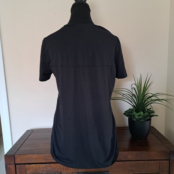 Lole Black V-neck Performance Tee Small Women's Short Sleeved Active T-shirt - Picture 4 of 10